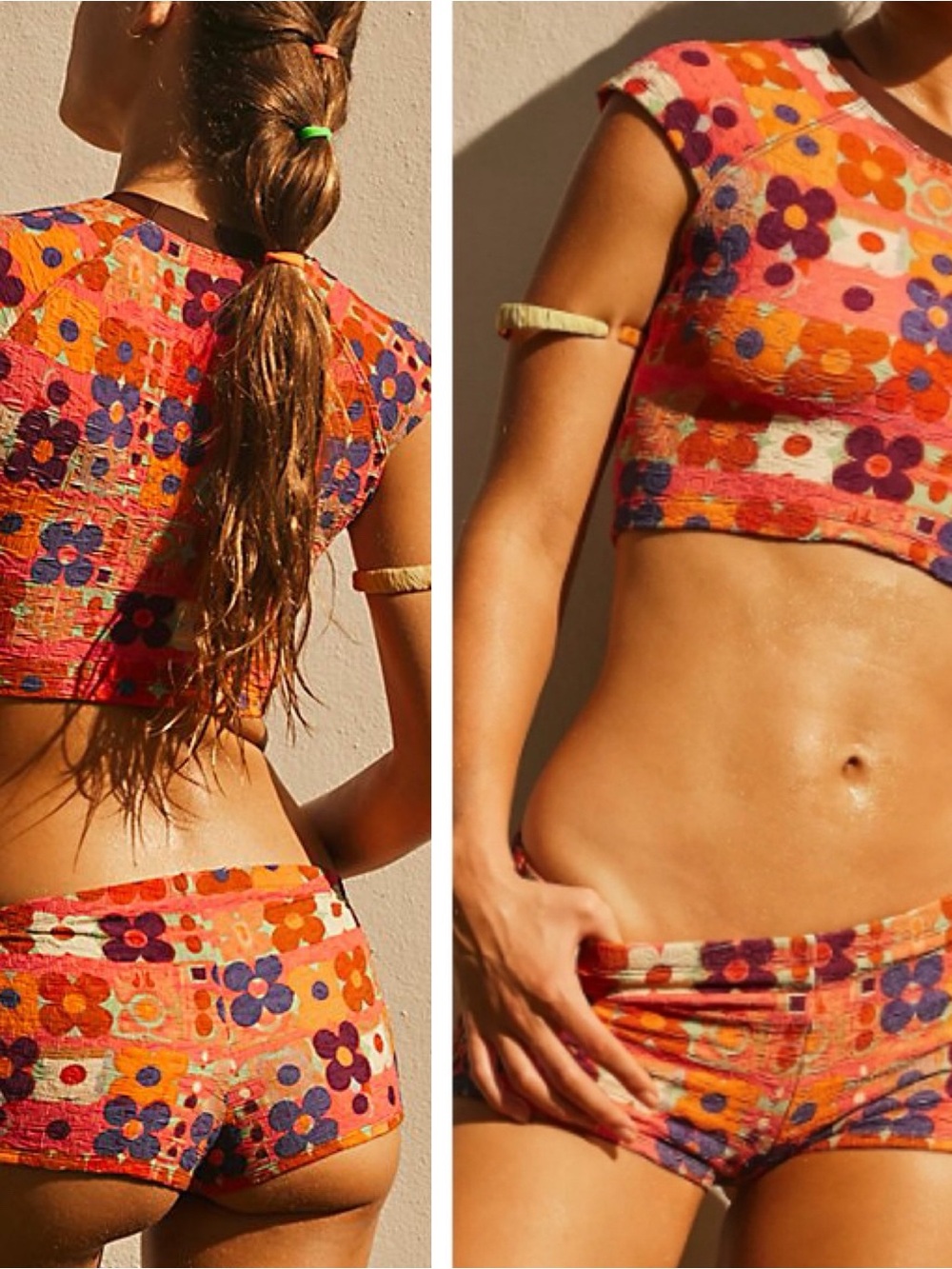 Free People free-est Dixie 2 piece Swimwear ❤️. Crop tee and boy shorts NWOT - Picture 6 of 11